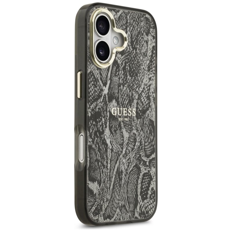 Husa originala Guess iPhone 17 Python Pattern MagSafe, negru, GUHMP17SHIMPYGK