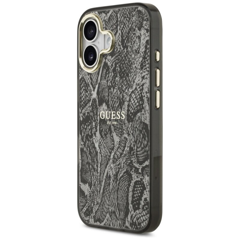 Husa originala Guess iPhone 17 Python Pattern MagSafe, negru, GUHMP17SHIMPYGK