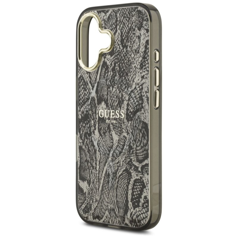 Husa originala Guess iPhone 17 Python Pattern MagSafe, negru, GUHMP17SHIMPYGK