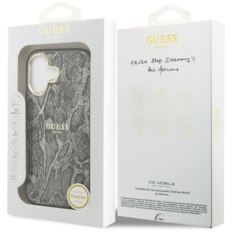 Husa originala Guess iPhone 17 Python Pattern MagSafe, negru, GUHMP17SHIMPYGK