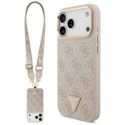 Husa originala Guess iPhone 17 Pro Max 4G Triangle Logo with Big Strap Metal Button MagSafe, roz, GUHMP17XP4G4TCSP