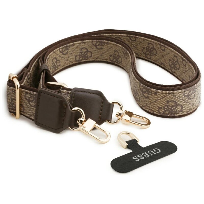 Husa originala Guess iPhone 17 Pro 4G Strass Logo with Big Strap Metal Button MagSafe, maro, GUHMP17LP4G4DCSW