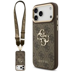 Husa originala Guess iPhone 17 Pro Max Big 4G Classic Logo with Big Strap Metal Buttons, maro, GUHCP17XP4G4BCSW