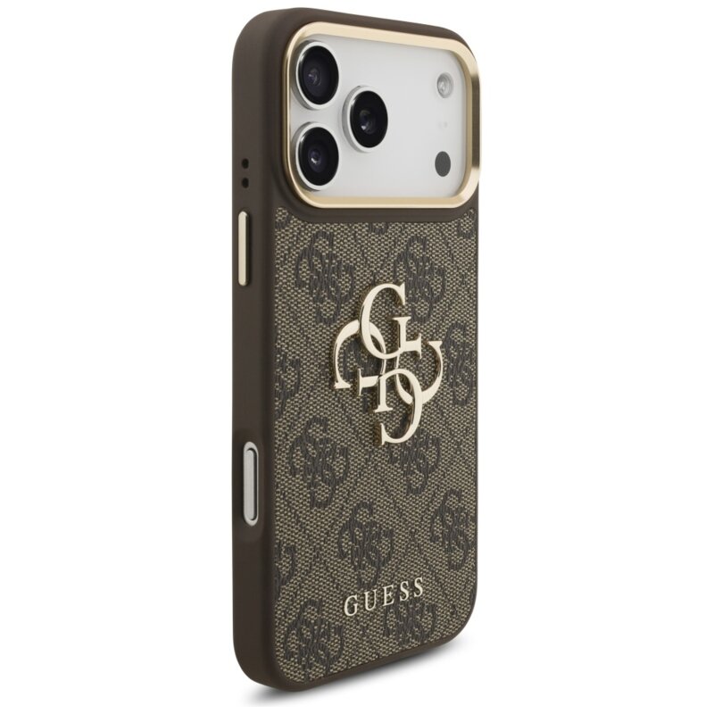 Husa originala Guess iPhone 17 Pro Max Big 4G Classic Logo with Big Strap Metal Buttons, maro, GUHCP17XP4G4BCSW