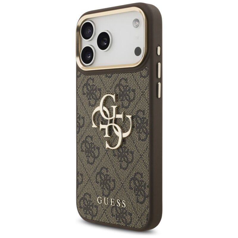 Husa originala Guess iPhone 17 Pro Max Big 4G Classic Logo with Big Strap Metal Buttons, maro, GUHCP17XP4G4BCSW