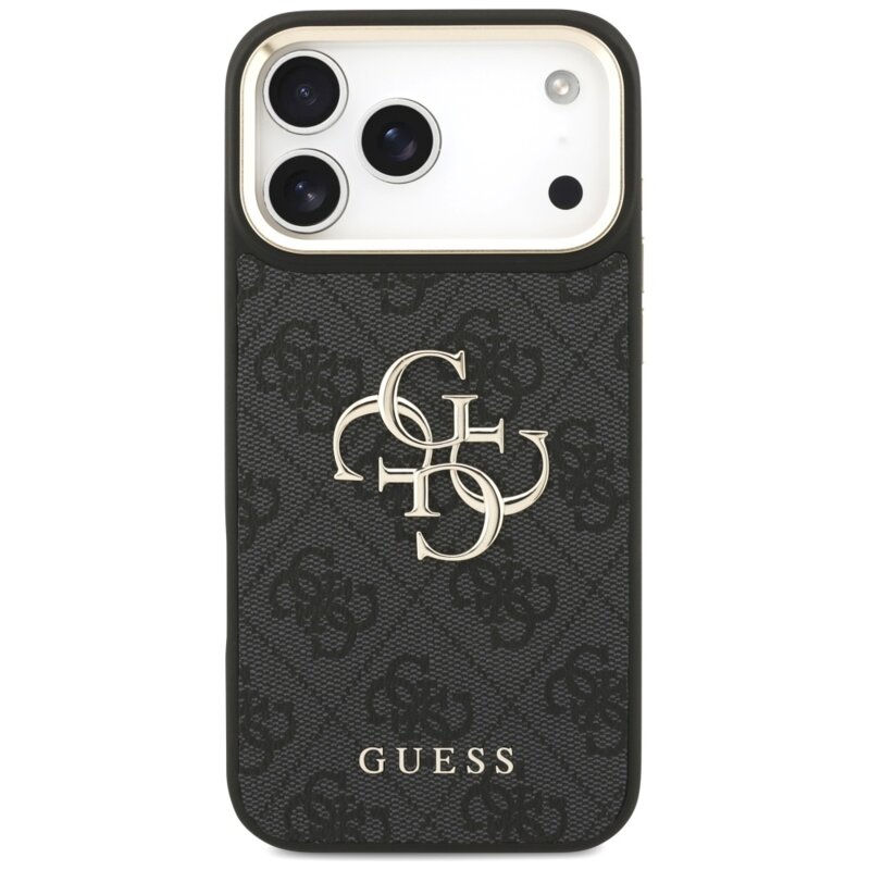 Husa originala Guess iPhone 17 Pro Max Big 4G Classic Logo with Big Strap Metal Buttons, negru, GUHCP17XP4G4BCSK