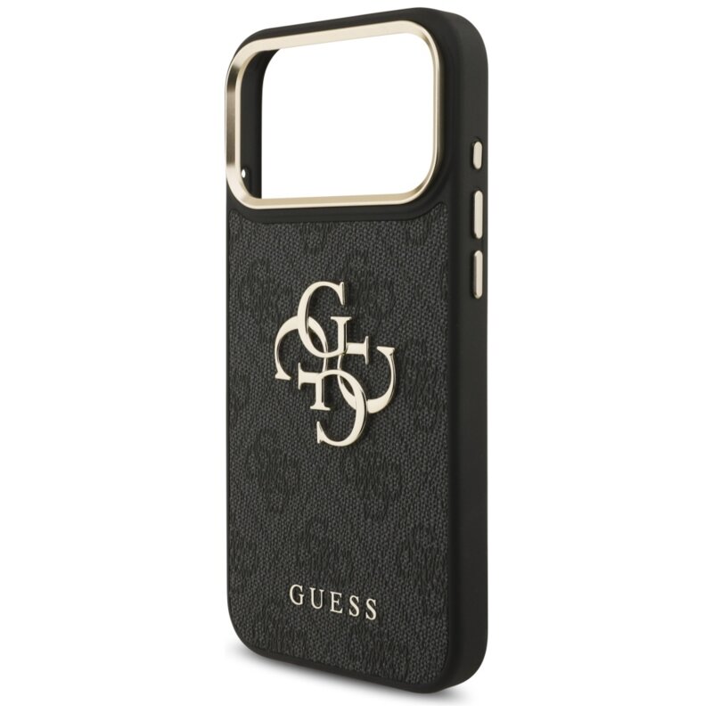 Husa originala Guess iPhone 17 Pro Max Big 4G Classic Logo with Big Strap Metal Buttons, negru, GUHCP17XP4G4BCSK