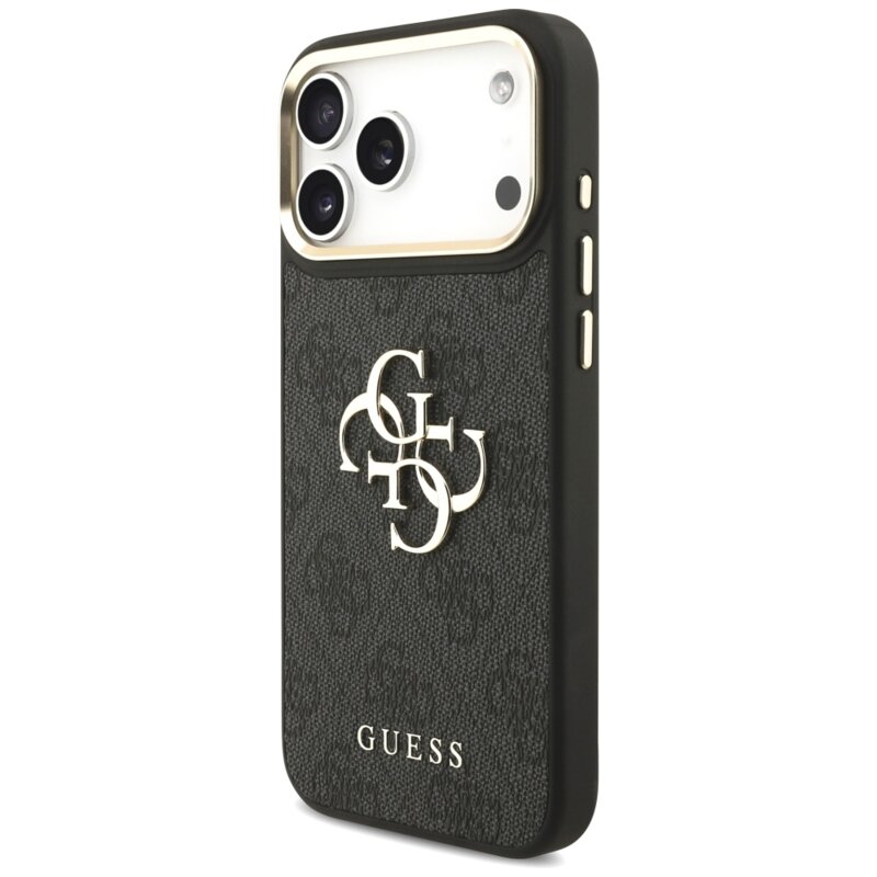 Husa originala Guess iPhone 17 Pro Max Big 4G Classic Logo with Big Strap Metal Buttons, negru, GUHCP17XP4G4BCSK