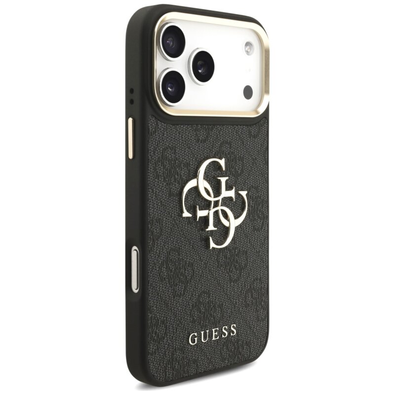 Husa originala Guess iPhone 17 Pro Max Big 4G Classic Logo with Big Strap Metal Buttons, negru, GUHCP17XP4G4BCSK