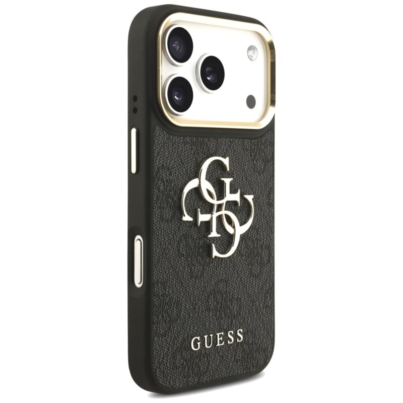 Husa originala Guess iPhone 17 Pro Big 4G Classic Logo with Big Strap Metal Buttons, negru, GUHCP17LP4G4BCSK