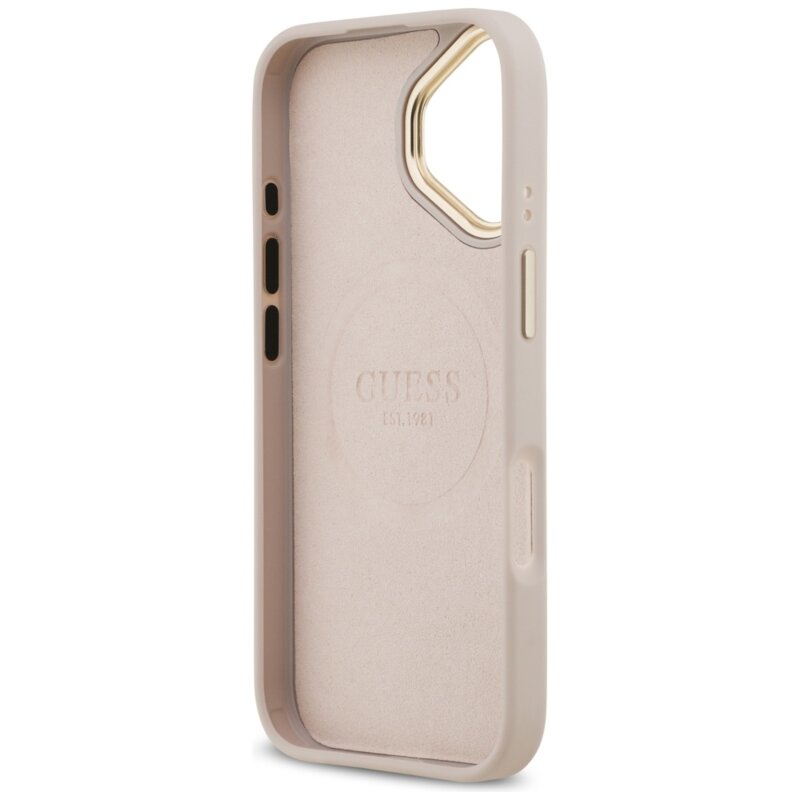 Husa originala Guess iPhone 17 Hardcase 4G Logo Plate MagSafe, roz, GUHMP17SU4GPRP