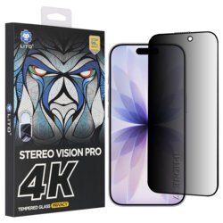 Folie sticla iPhone 16 Pro Lito D+ Max 4K Privacy, negru