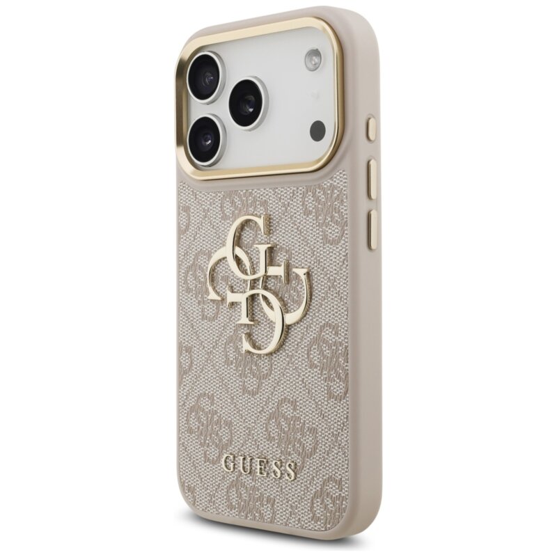 Husa originala Guess iPhone 17 Pro Big 4G Classic Logo with Big Strap Metal Buttons, roz, GUHCP17LP4G4BCSP