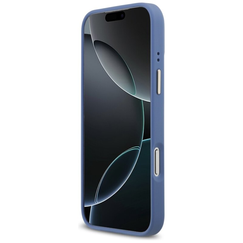 Husa originala Guess iPhone 17 Pro Max 4G Strass Logo with Big Strap Metal Button MagSafe, albastru, GUHMP17XP4G4DCSB