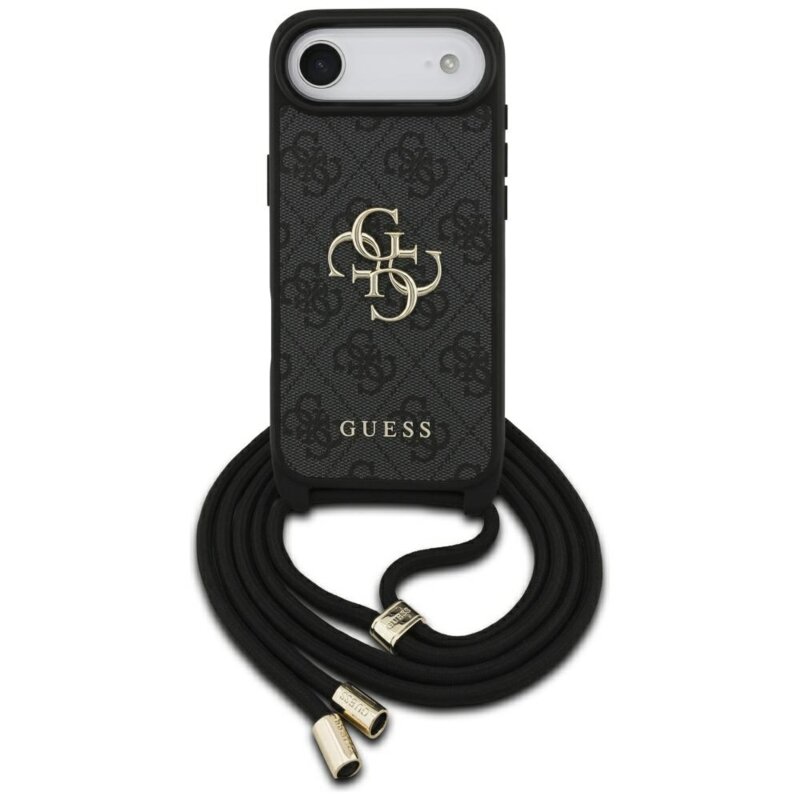 Husa Guess Crossbody Cord 4G Big Logo iPhone 17 Air, negru, GUHCP17MP4GMGCRK