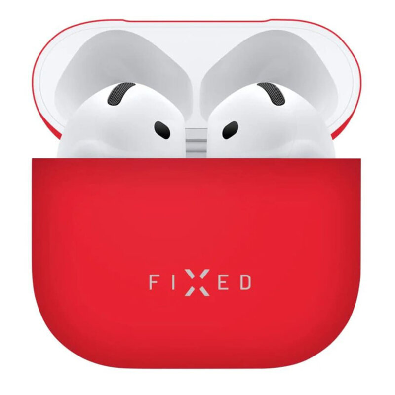 Husa AirPods 4 Fixed Silky, rosu, FIXSIL-1473-RD
