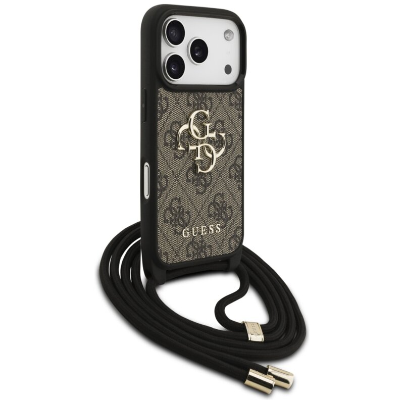 Husa Guess Crossbody Cord 4G Big Logo iPhone 17 Pro, maro, GUHCP17LP4GMGCRW