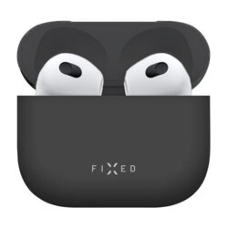 Husa AirPods 4 Fixed Silky, negru, FIXSIL-1473-BK