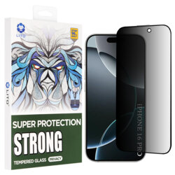 Folie sticla iPhone 16 Pro Lito D+ Max Strong Privacy, negru