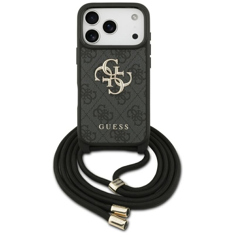 Husa Guess Crossbody Cord 4G Big Logo iPhone 17 Pro, negru, GUHCP17LP4GMGCRK