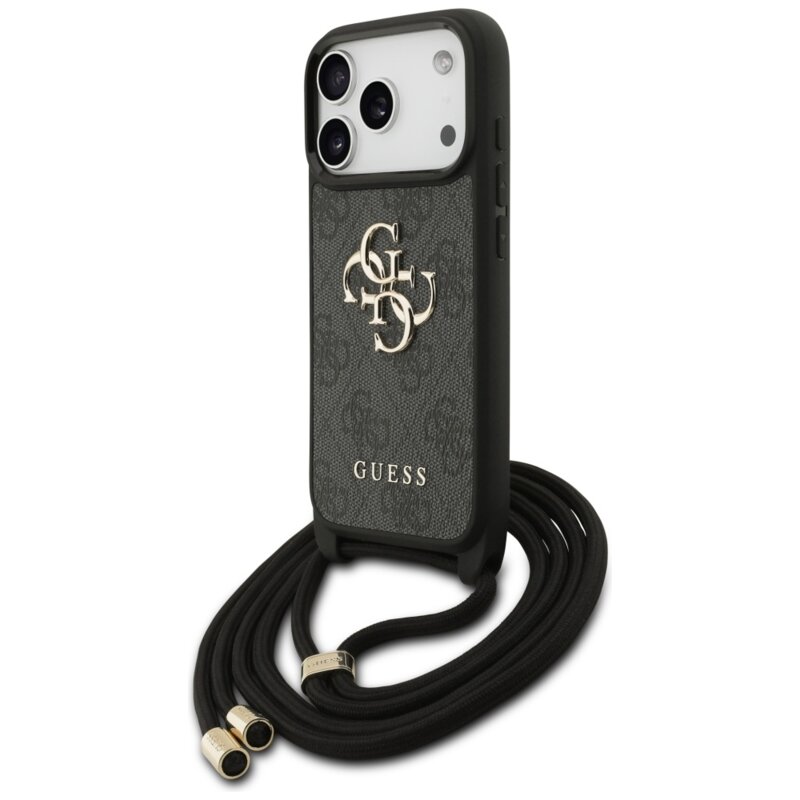 Husa Guess Crossbody Cord 4G Big Logo iPhone 17 Pro, negru, GUHCP17LP4GMGCRK