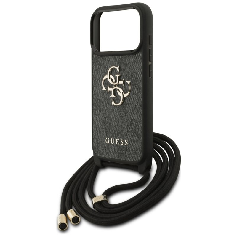 Husa Guess Crossbody Cord 4G Big Logo iPhone 17 Pro, negru, GUHCP17LP4GMGCRK