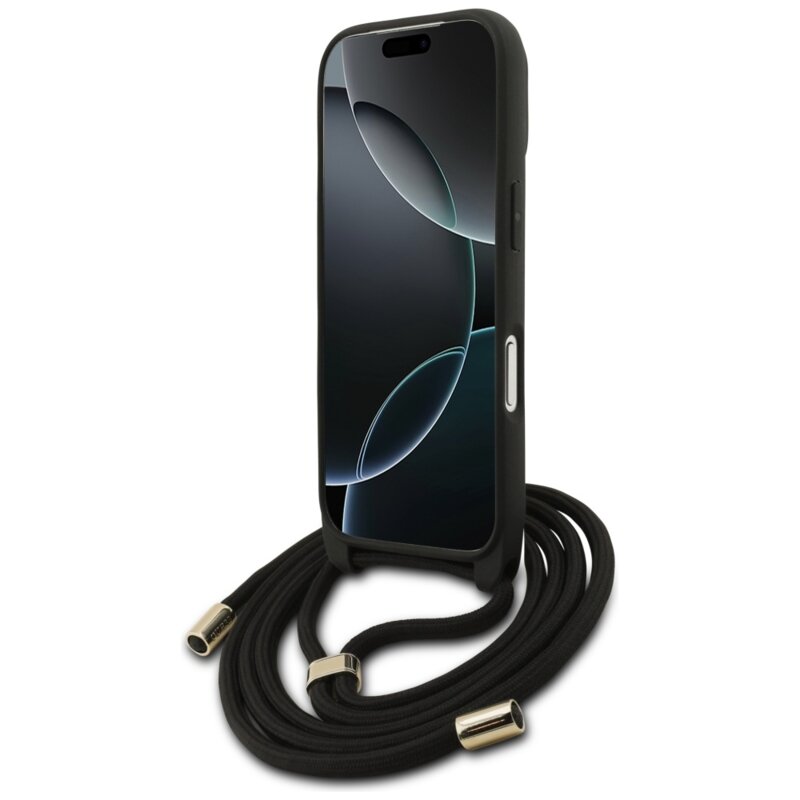 Husa Guess Crossbody Cord 4G Big Logo iPhone 17 Pro, negru, GUHCP17LP4GMGCRK