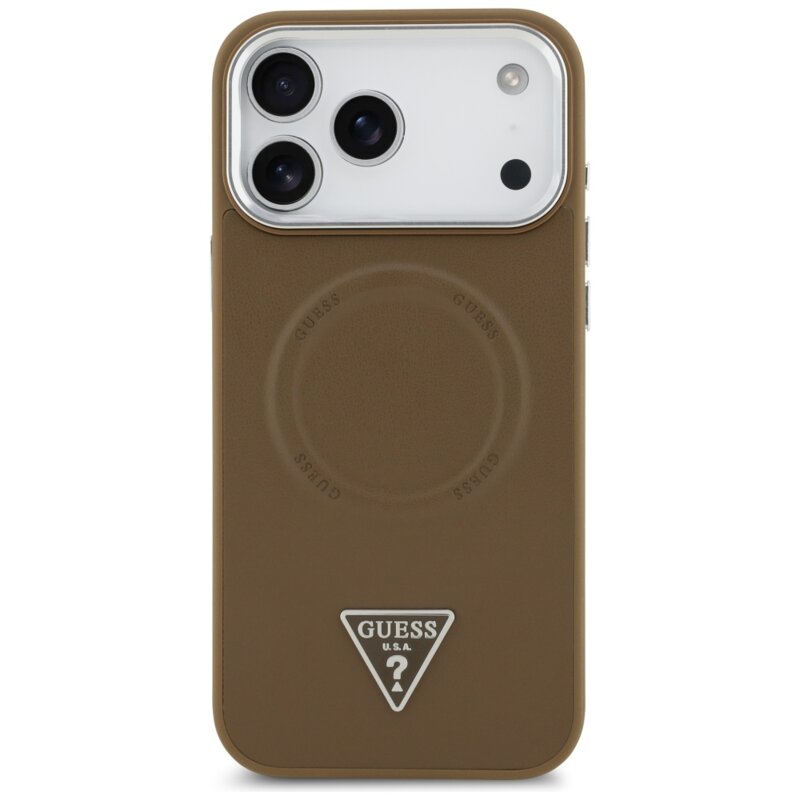 Husa originala Guess iPhone 17 Pro Max Hardcase Triangle Logo MagSafe, maro, GUHMP17XPSDTSCMW
