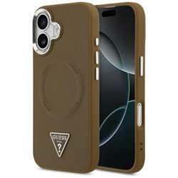 Husa originala Guess iPhone 17 Hardcase Triangle Logo MagSafe, maro, GUHMP17SPSDTSCMW