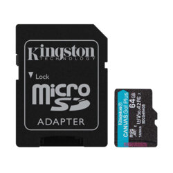 Card memorie 64GB Kingston Canvas Go Plus, adaptor, SDCG4/64GB