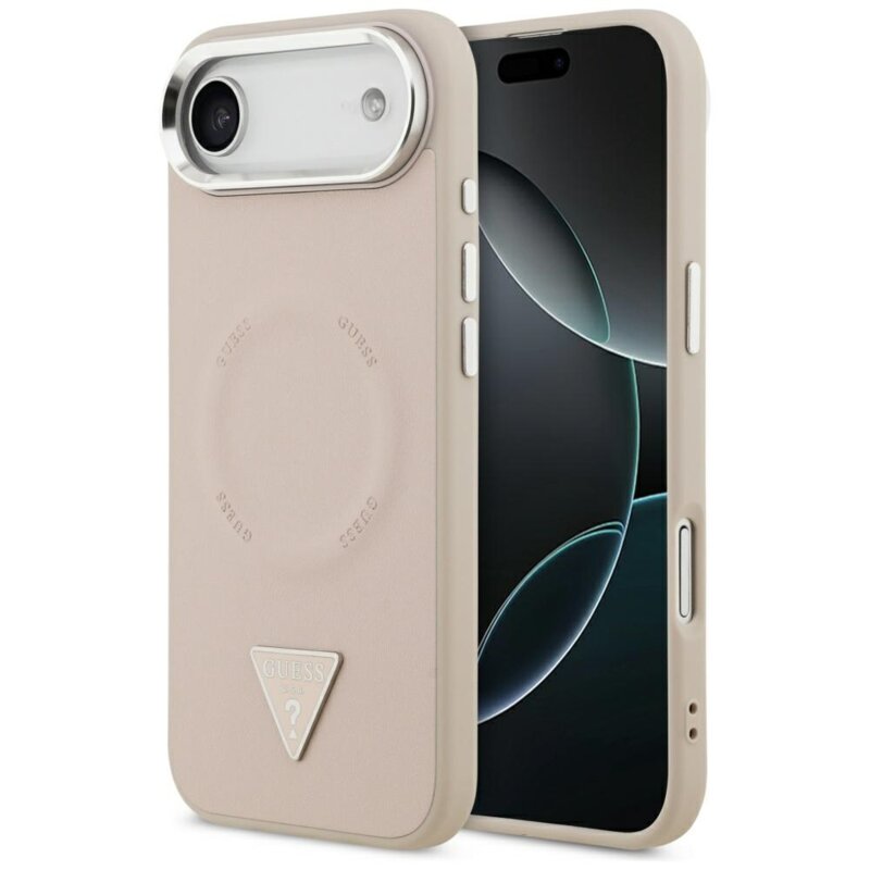 Husa originala Guess iPhone 17 Air Hardcase Triangle Logo MagSafe, roz, GUHMP17MPSDTSCMP