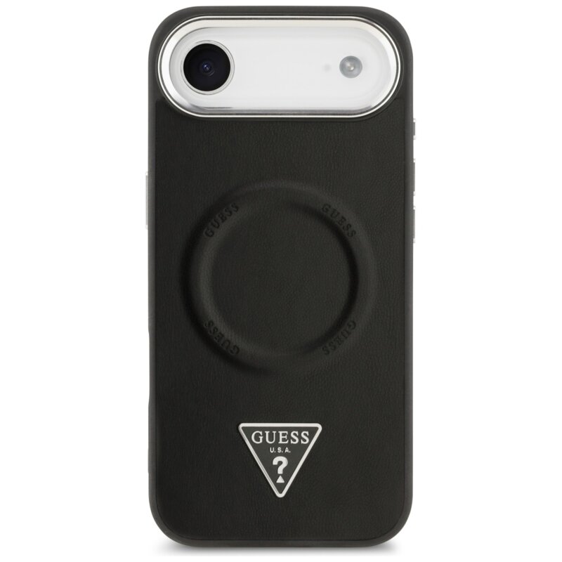 Husa originala Guess iPhone 17 Air Hardcase Triangle Logo MagSafe, negru, GUHMP17MPSDTSCMK