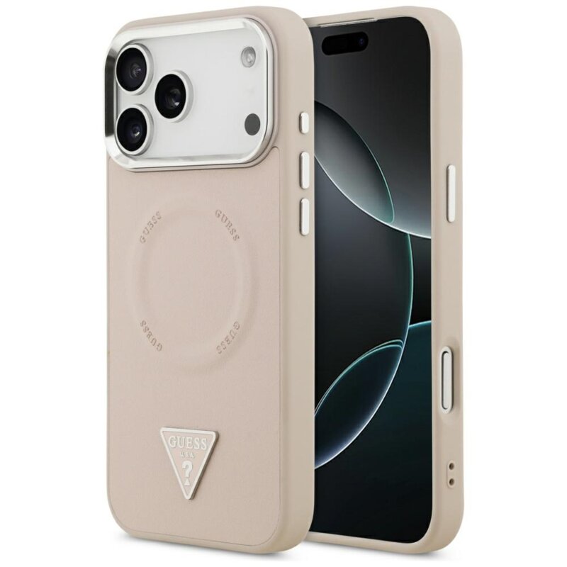 Husa originala Guess iPhone 17 Pro Max Hardcase Triangle Logo MagSafe, roz, GUHMP17XPSDTSCMP