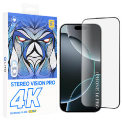Folie sticla iPhone 16 Pro Lito D+ Max 4K, negru
