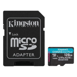 Card memorie 128GB Kingston Canvas Go Plus, adaptor, SDCG4/128GB