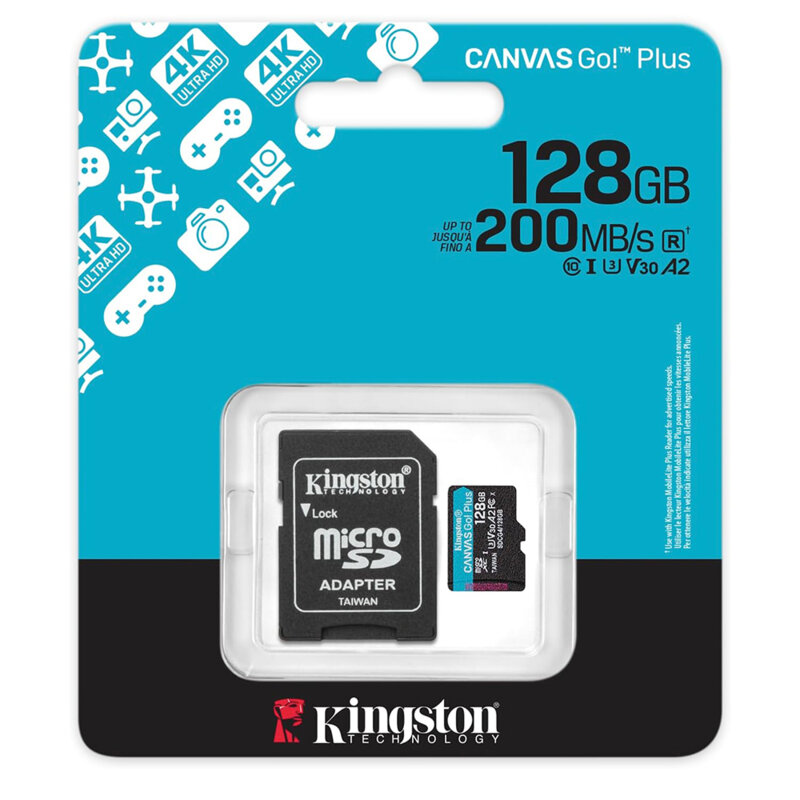 Card memorie 128GB Kingston Canvas Go Plus, adaptor, SDCG4/128GB