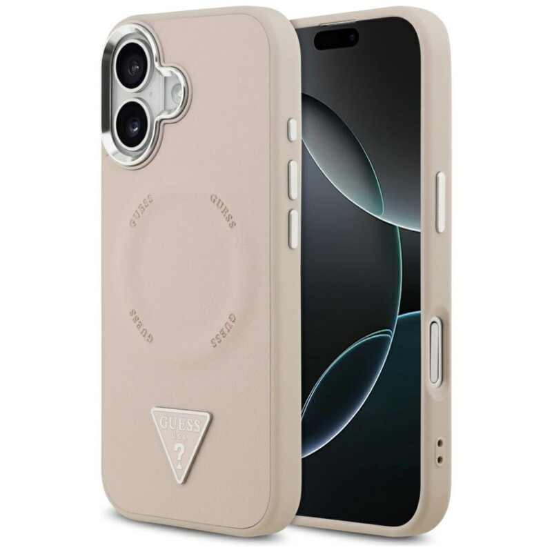 Husa originala Guess iPhone 17 Hardcase Triangle Logo MagSafe, roz, GUHMP17SPSDTSCMP
