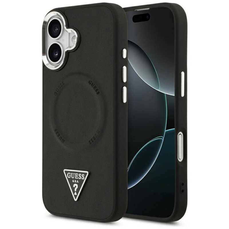 Husa originala Guess iPhone 17 Hardcase Triangle Logo MagSafe, negru, GUHMP17SPSDTSCMK