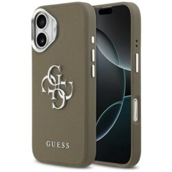 Husa originala Guess iPhone 17 Hardcase Grained Big 4G Classic Logo, maro, GUHCP17SPG4SMCEW