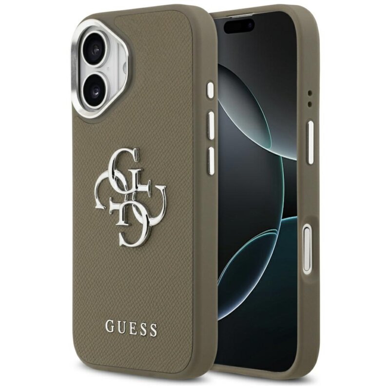 Husa originala Guess iPhone 17 Hardcase Grained Big 4G Classic Logo, maro, GUHCP17SPG4SMCEW