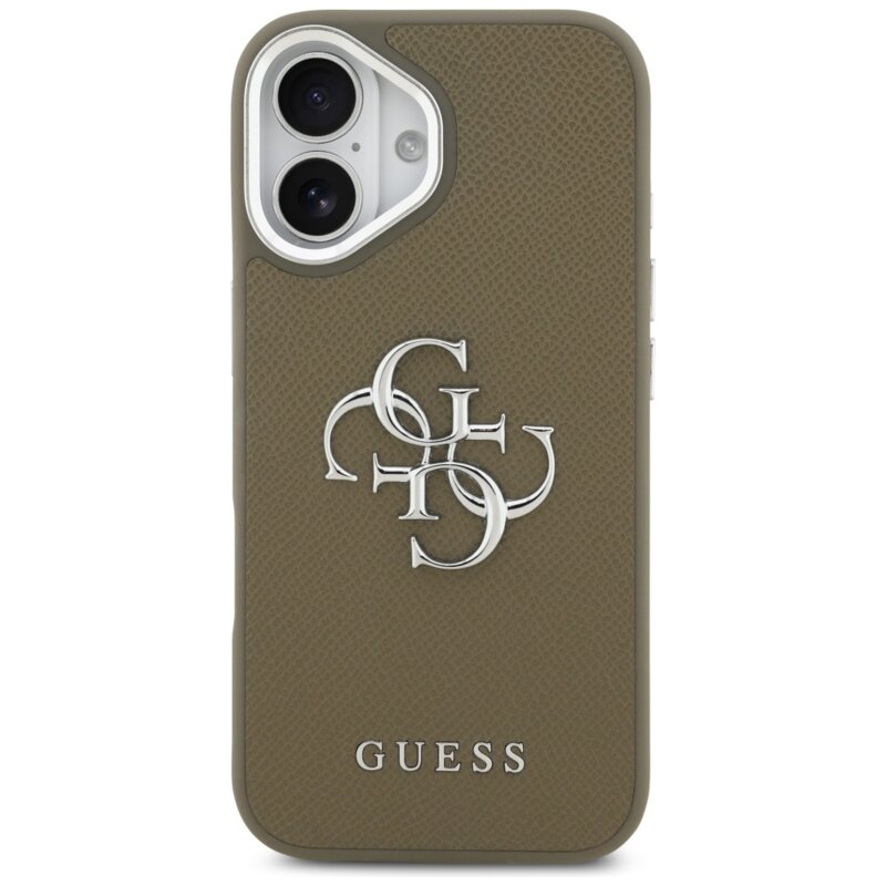 Husa originala Guess iPhone 17 Hardcase Grained Big 4G Classic Logo, maro, GUHCP17SPG4SMCEW