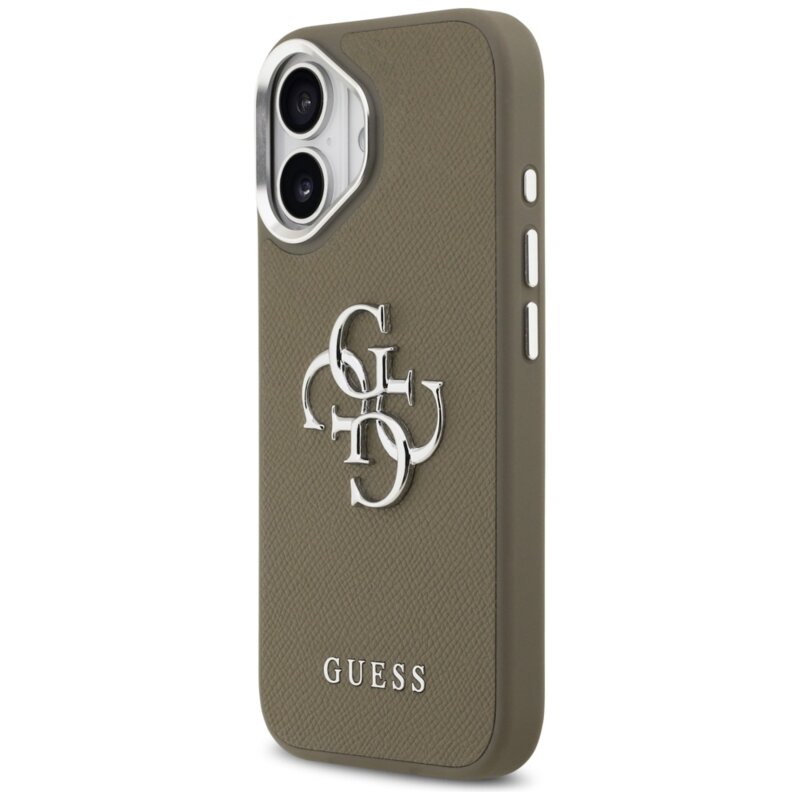 Husa originala Guess iPhone 17 Hardcase Grained Big 4G Classic Logo, maro, GUHCP17SPG4SMCEW