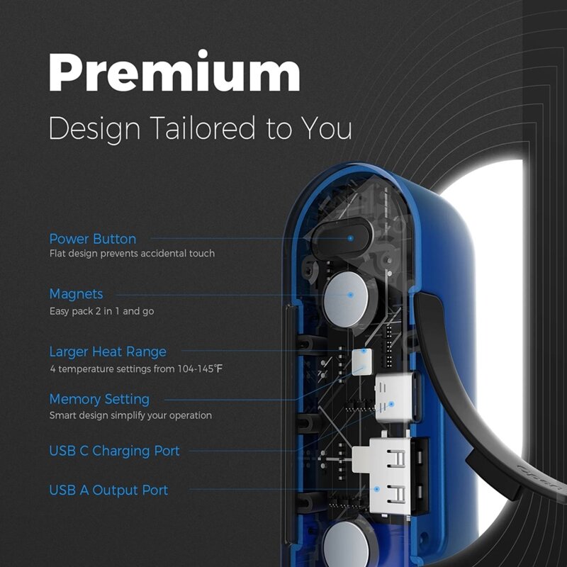 Incalzitoare corporale baterie externa Ocoopa, portocaliu, UT2S-OG