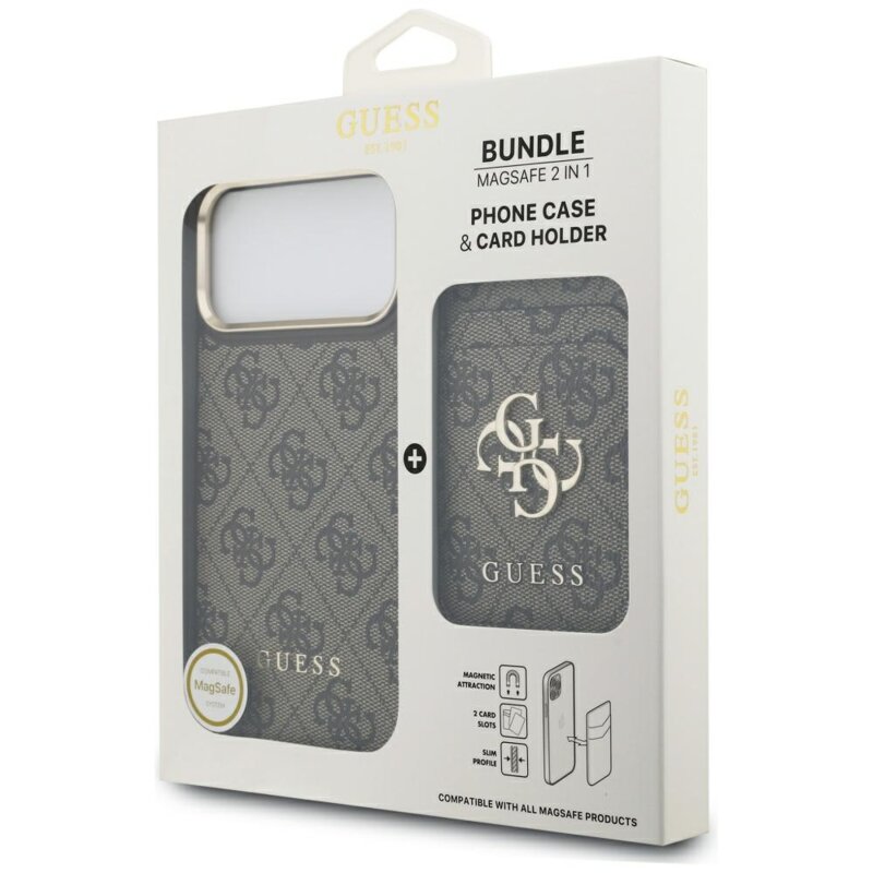 Husa Guess Cardslot 4G Stripes iPhone 17 Pro Max, maro, GUBPHCP17XP4SM4MCW