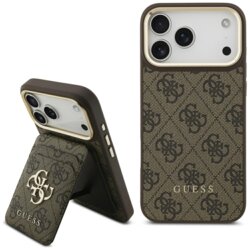 Husa Guess Cardslot 4G MagSafe iPhone 17 Pro, maro, GUBPHCP17LP4SM4MCW