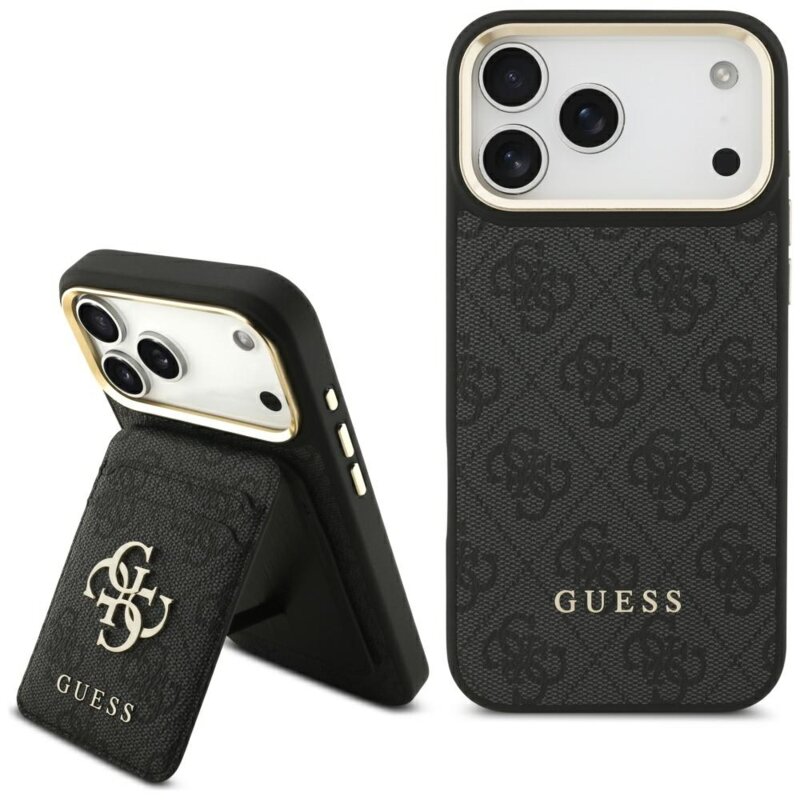 Husa Guess Cardslot 4G MagSafe iPhone 17 Pro, negru, GUBPHCP17LP4SM4MCK