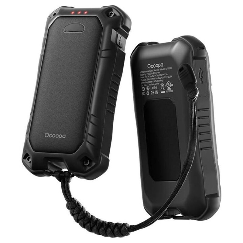 Incalzitor de maini cu lanterna Ocoopa, negru, UT3201-BK-BK