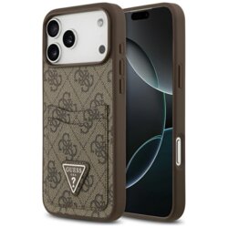 Husa originala Guess iPhone 17 Pro Max Hardcase 4G Double Card Triangle, maro, GUHCP17XP4TPW