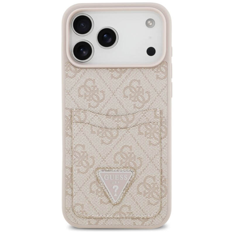 Husa originala Guess iPhone 17 Pro Max Hardcase 4G Double Card Triangle, roz, GUHCP17XP4TPP