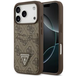 Husa originala Guess iPhone 17 Pro Hardcase 4G Double Card Triangle, maro, GUHCP17LP4TPW